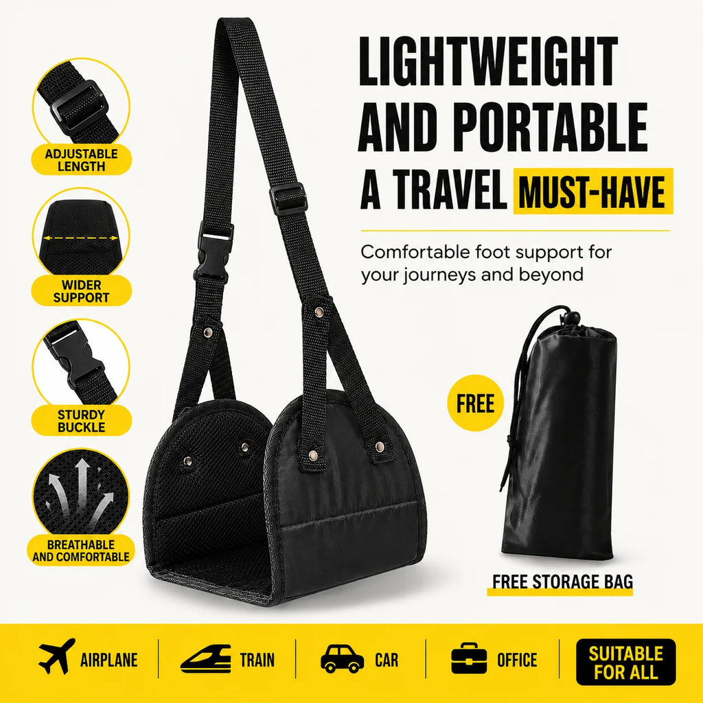 Travel Portable Rest Hanging Footstool Multifunctional Portable Hammock Footrest for Home Office Outdoor Airpalne Train Travel