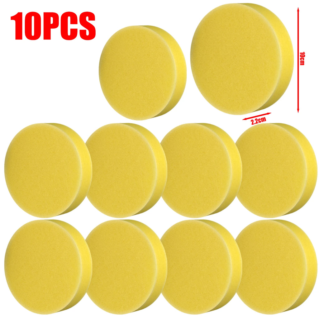 10pcs High-density Honeycomb Sponges Block Round Dedicated Waxing Encrypted Car Wash Sponge Block Dirt Removal Cleaning Tools