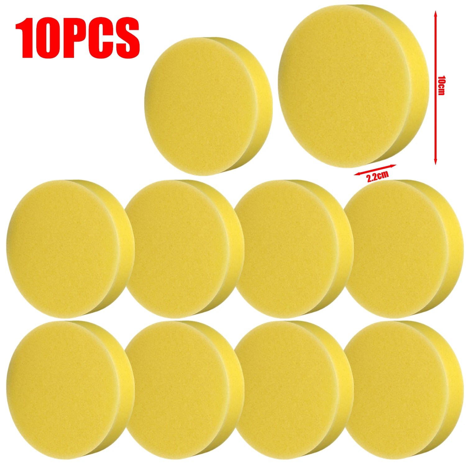 10pcs High-density Honeycomb Sponges Block Round Dedicated Waxing Encrypted Car Wash Sponge Block Dirt Removal Cleaning Tools
