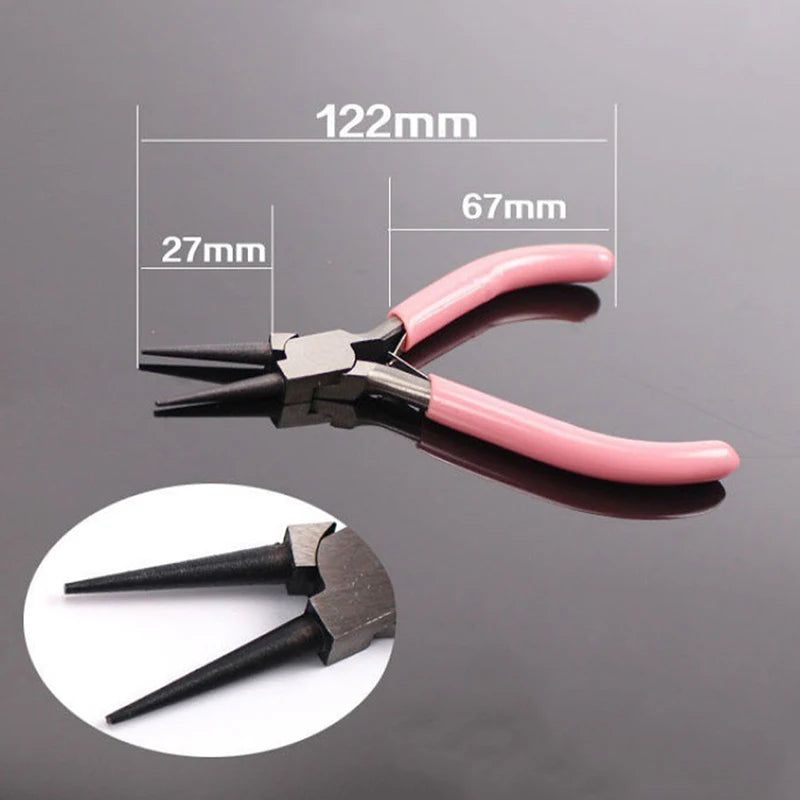 1PC Mini Pliers Diagonal Round Bent Needle Nose Handcraft Beading Insulated Cutter Pliers For Jewelry Making Tools