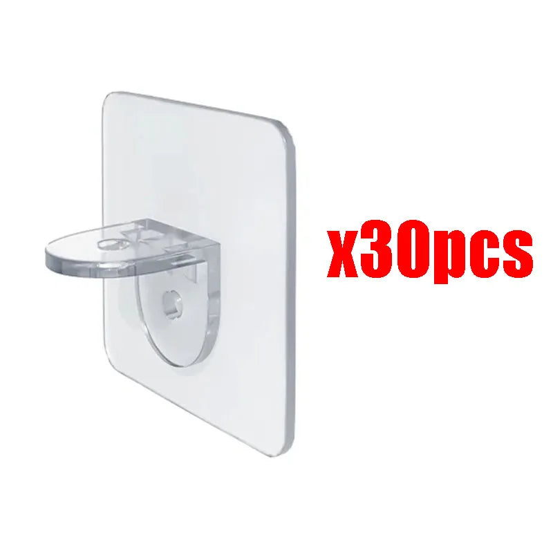 Shelf Bracket Adhesive Nail Self-Adhesive Wardrobe Shelf Bracket Clip Wall Hanging Bracket Partition Non Punching Strong Bracket