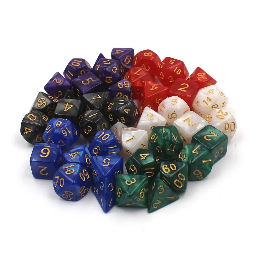7Pcs/set Acrylic Double-Colors Digital Dice Set Table Game Opaque Polyhedral Dices for DND Dice Tabletop Role-Playing Game Dice