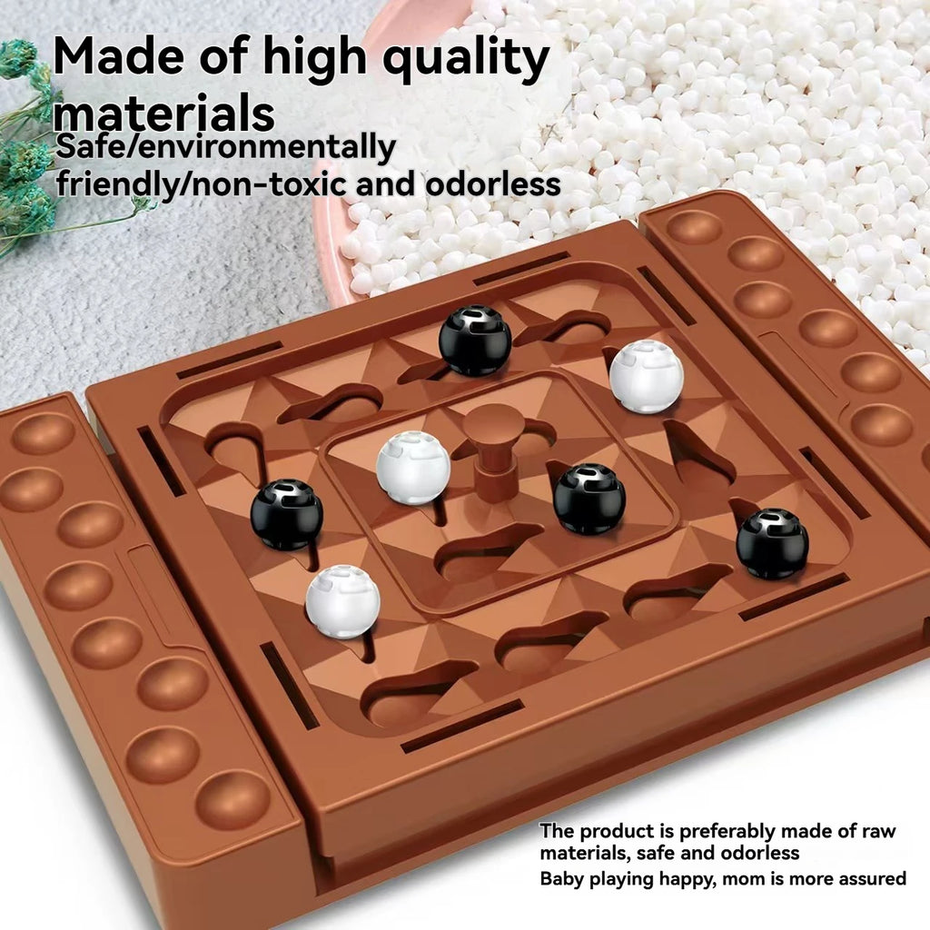 Orbital Logic Chess,One-Click Rotating Track,2 Player Strategy Board Game,Boosts Logic Thinking,Family Interactive Toy Kids Gift