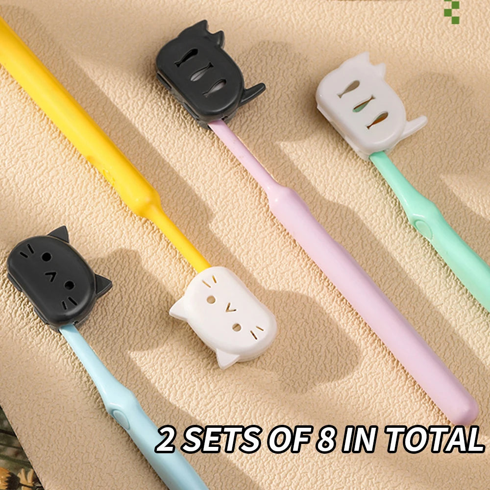 4-piece set Cute Cat Toothbrush Protector Cover, Ventilated Dust Proof Toothbrush Head Cap for Clean Sanitary Toothbrush Storage