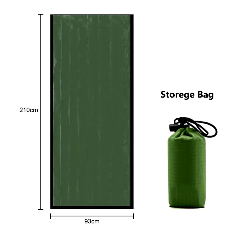 Portable Waterproof Emergency Survival Sleeping Bag Hiking Camping Gear Thermal Bivy Sack First Aid Rescue Kit Mylar Blanket