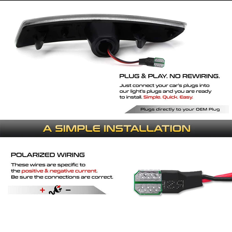 For Chevy Camaro Front Rear Side Marker Light Assemblies Turn SignalLights/Driving Lights,Replace OEM Sidemarker Lamps 2016-up