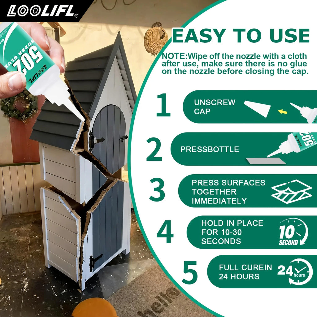 Strong Adhesive, Welding Glue, 502 Glue, Quick-Drying in Three Seconds, Transparent Office Glue, Fast-Drying, Strong, Suitable for Various Material Surfaces: Plastic, Glass, Acrylic, Metal