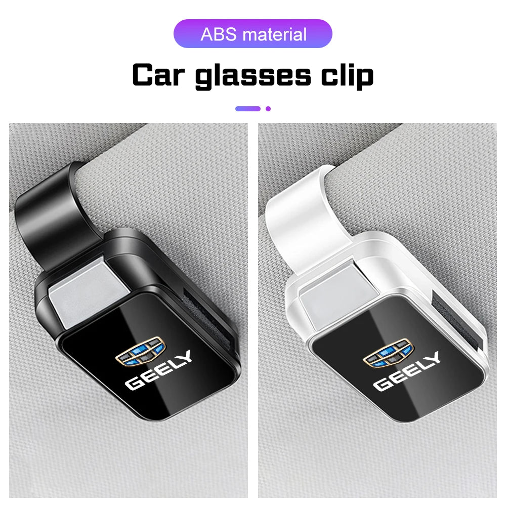 Universal Car Sun Visor Glasses Clips For Geely Galaxy L7 L6 Boyue Borui Coolray Emgrand  Car Interior Eyeglasses Storage Holder