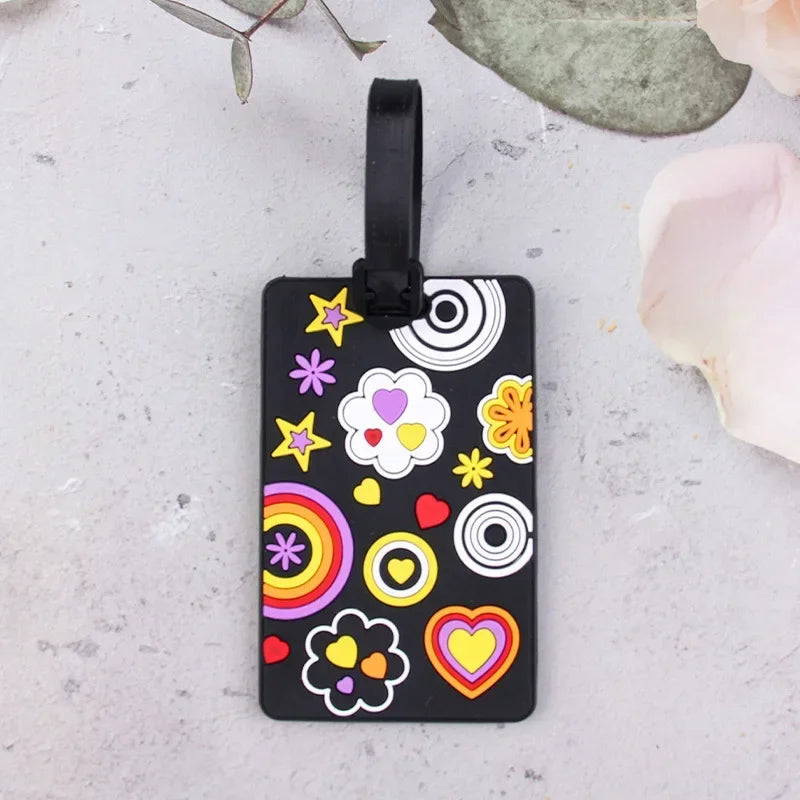 New Geometric PVC Luggage Tag Boarding Pass Luggage Tags Suitcase Address Label Travel Accessories
