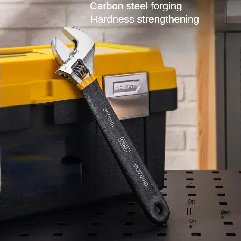 Universal Spanner 6/8/10/12 Inch Adjustable Wrench with Anti-Slip Rubber Grip for Car Repair Plumbing Industrial Maintenance