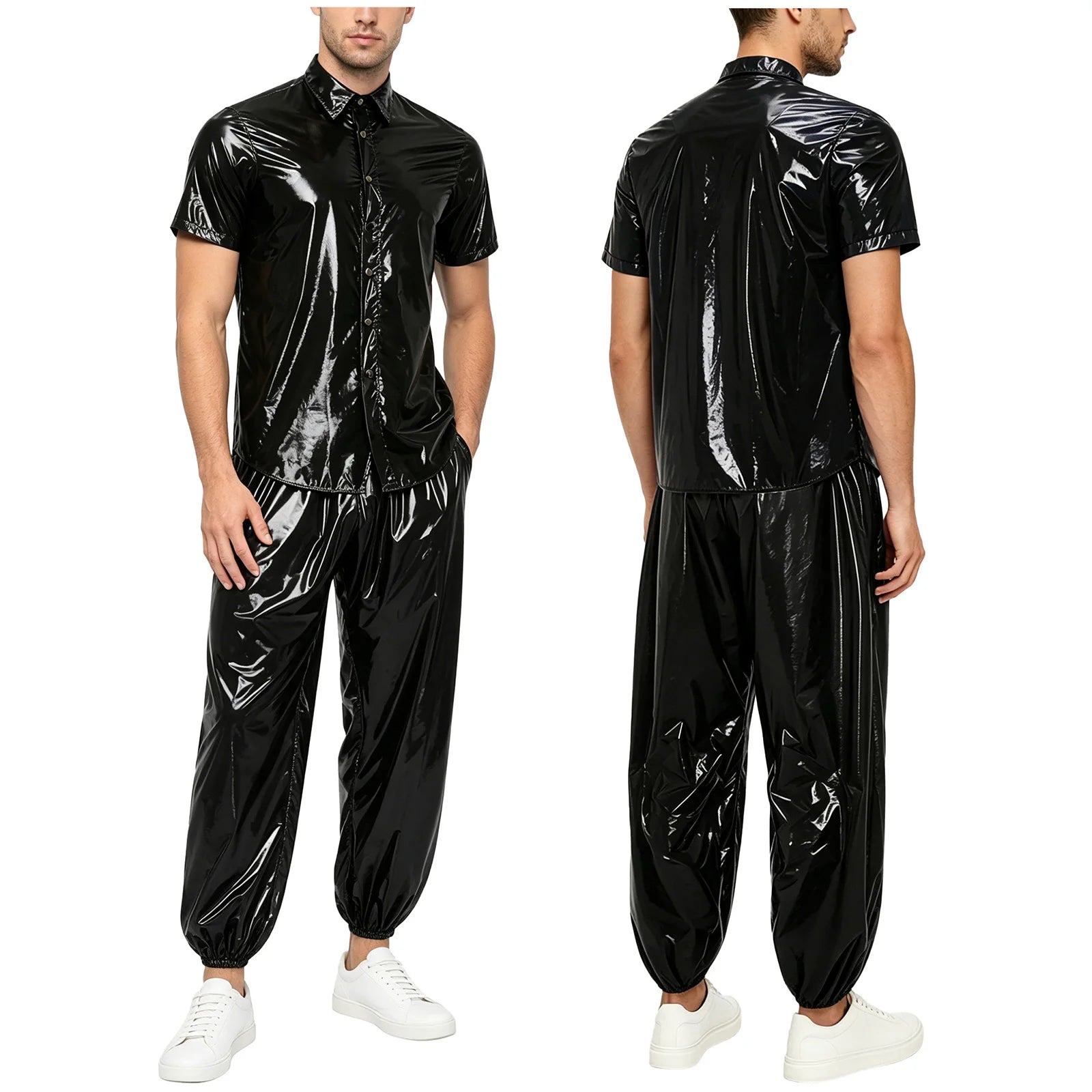 Mens Waterproof Tracksuit Sauna Sweat Outfit Zipper Pocket Hoodie Sweatshirt Windbreaker And Jogging Pants Rainwear Sportswear