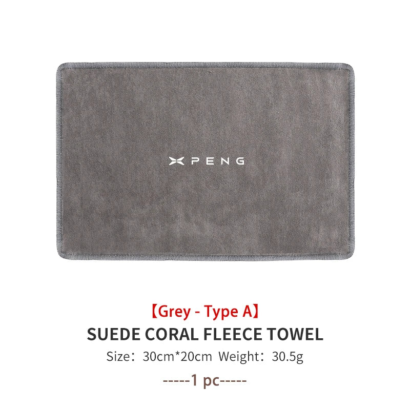 For Xiaopeng Microfiber Car Cleaning Towel Suede Drying Cloth Auto Accessories Xpeng G6 G7 G9 X9 P7 P7i P5 MONA M03 G3 G3i N5