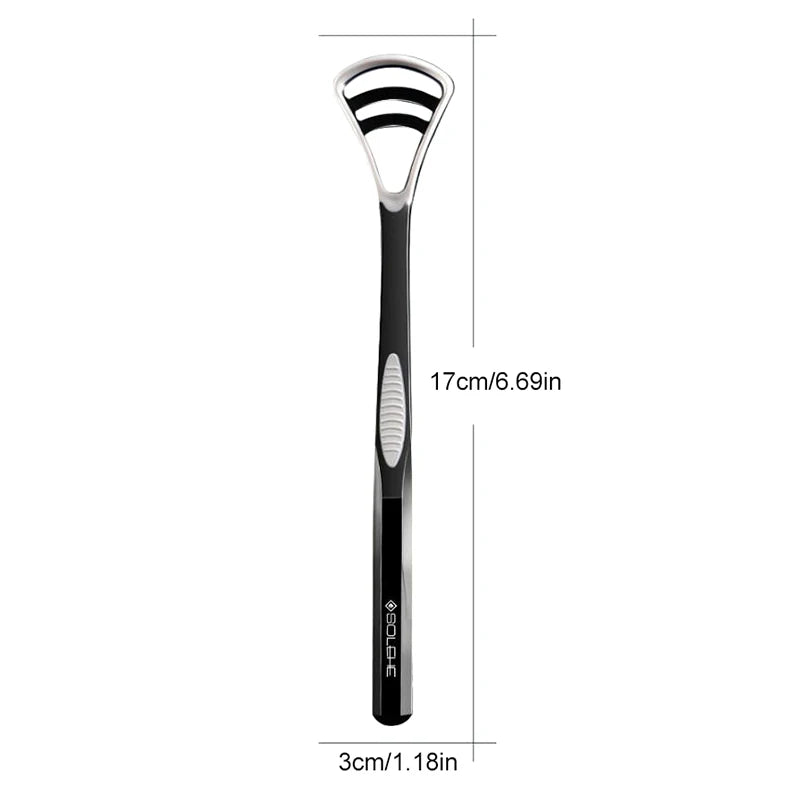 △ Dual Uses Tongue Scraper Cleaners Reusable Oral Health Cleaning Brush Hygiene Care Toothbrush Mouth Fresh Breath Scraping