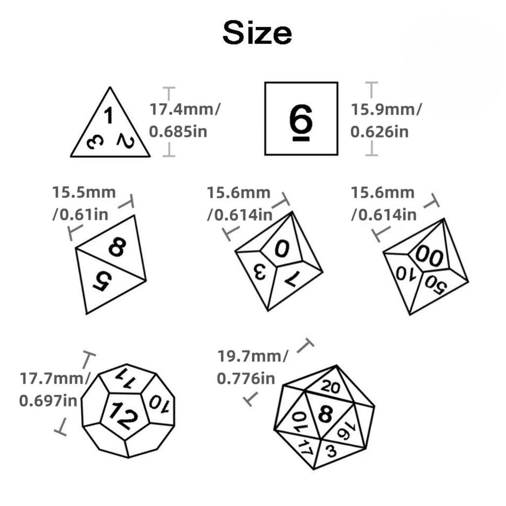 Iridescent Glitter RPG Polyhedral Dice Set for DND Game Dungeon and Dragons Table Board Roll Playing Games