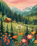 Village Diy Painting By Numbers For Adults Kits Landscape Picture With Numbers Starter Kit For Home Decors 40x50cm