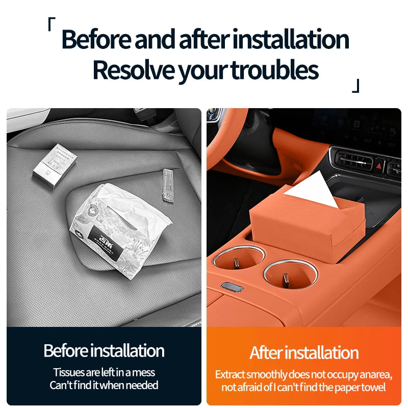 Magnetic car tissue box 2026 new high-end car interior drawer box roof tissue storage car tissue bag