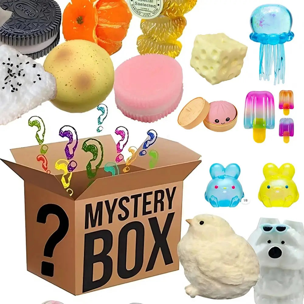 Mystery Box Random 1PC Squeeze Toy Squishy Fidget Toy Butter Food Shape Stress Relief Sensory Decompression Blind Box Kids Gift