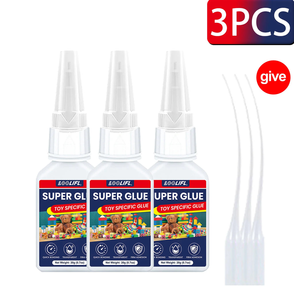 LOOLIFL 1-7PCS 20g Large Capacity Super Glue,Instant Quick Drying Cyanoacrylate Adhesive,Leather,Rubber, Glass,Wood,Metal