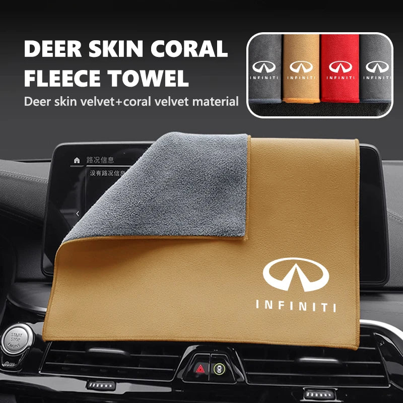 For Infiniti Car Wash Towel Microfiber Cleaning Absorbent Drying Cloth FX45 FX50 G25 G35 G37 JX35 Q50L M25 EX35 EX25 EX37