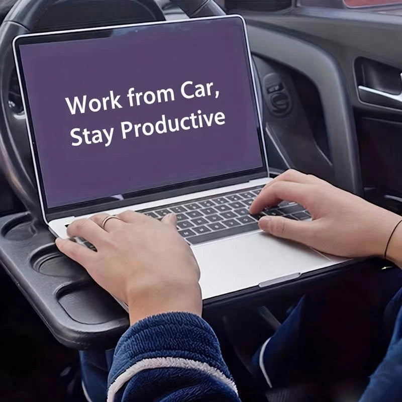 1Pc RVs Car Table Car Multi-Functional Dinner Plate Steering Wheel Rack Plastic Card Table Car Steering Wheel Dining Table Tray