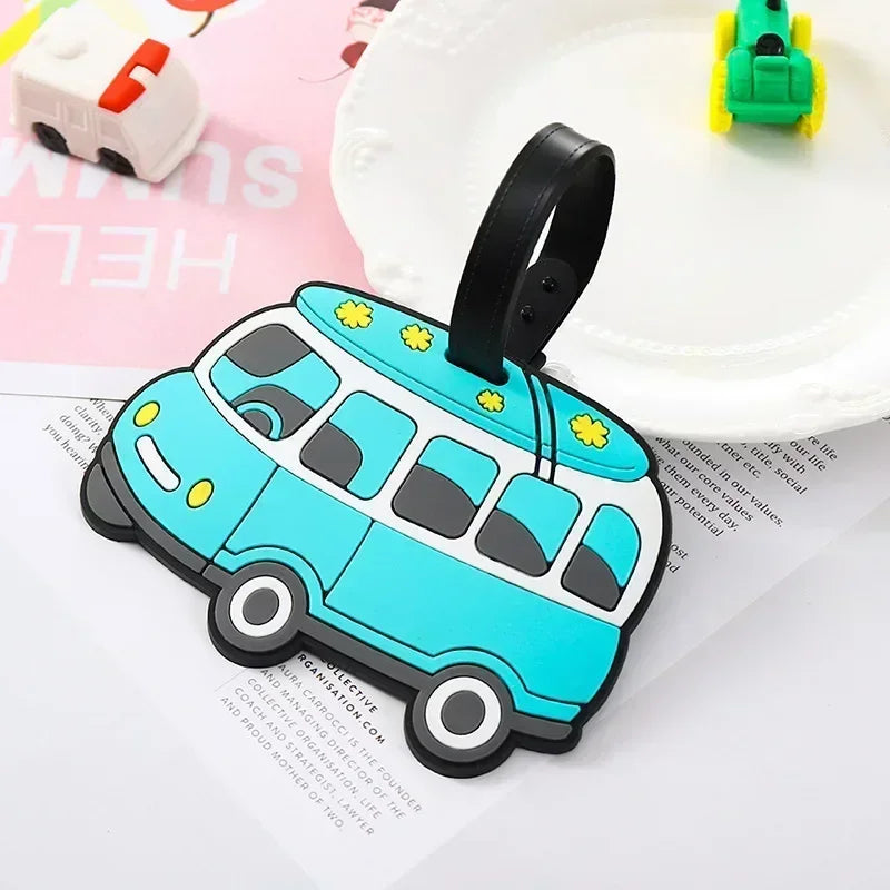 1PCS Colors Luggage Tags Backpack Bags Suitcase Name Tags Pendants Cute Cartoon Airplane Boarding Labels Travel Accessories