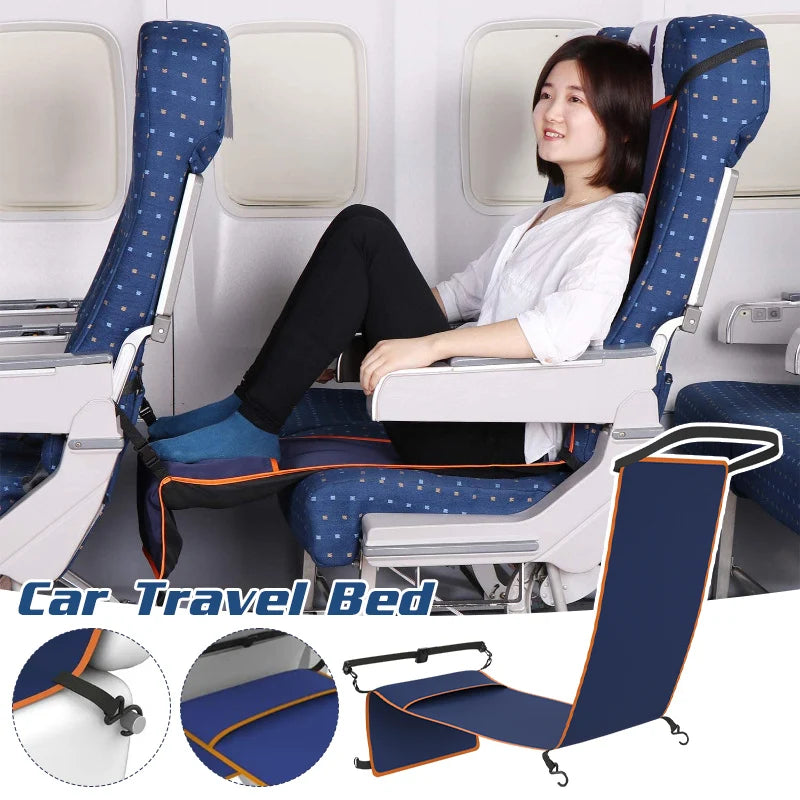 Car Travel Hammock Childen Adults Long Distance Travel Sleeping Bed Bus Hammock Accessories Rests Feet Legs Sleep Artifact