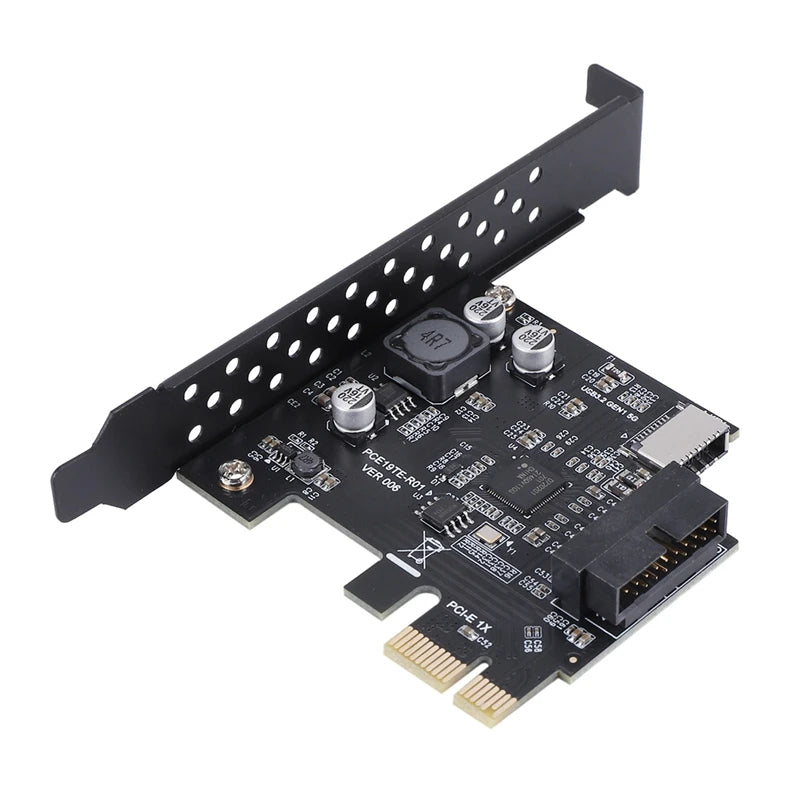 PCI-E 1X To USB 3.2 GEN1 5Gbps 20Pin Front Panel Header (To Type-C Front Panel Header) Front Panel Connector Riser Card-A69M