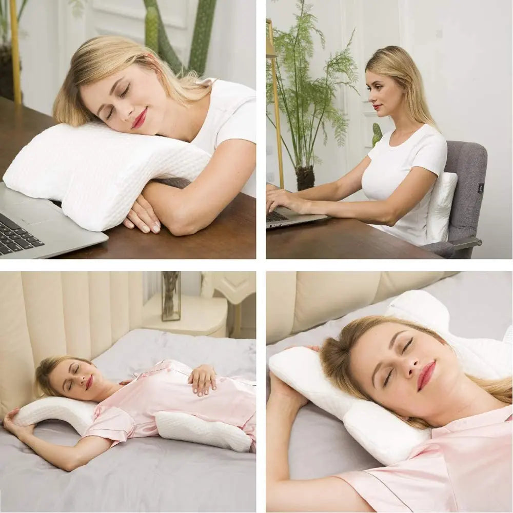 Memory Foam Pillow with Arm Hole Anti-Hand Numb Desk Nap Sleeping Pillow Multifunction Orthopedic Health Neck Couple Pillow