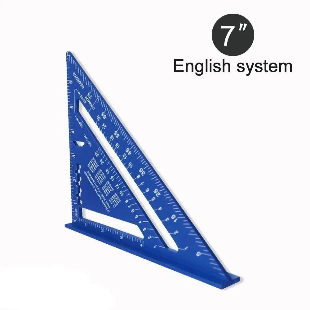 7 Inch Triangle Ruler Measurement Tool Aluminium Alloy Carpenter Tools Inch Metric Angle Ruler Speed Square Woodworking Tools