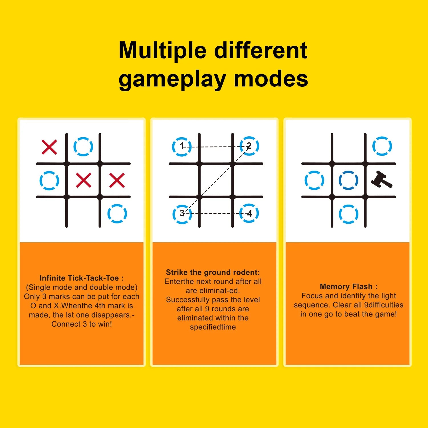 Portable Tic Tac Toe Board Game for Kids & Adults, Wooden XO Chess Set, Travel Tabletop Toy, Montessori Puzzle for Family Party