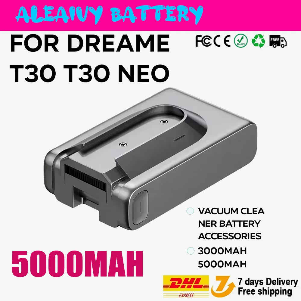 29.6V Replacement Battery Pack for Dreame T30 R20 Cordless Vacuum Cleaner, High Capacity 2900mAh Rechargeable Battery
