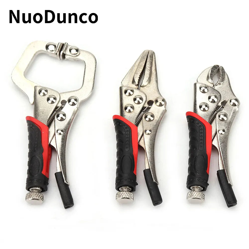 3Pcs Multifunctional Locking Pliers, Professional Carbon Steel  Durable Fixed Clamping Hand Tool For Woodworking and Welding
