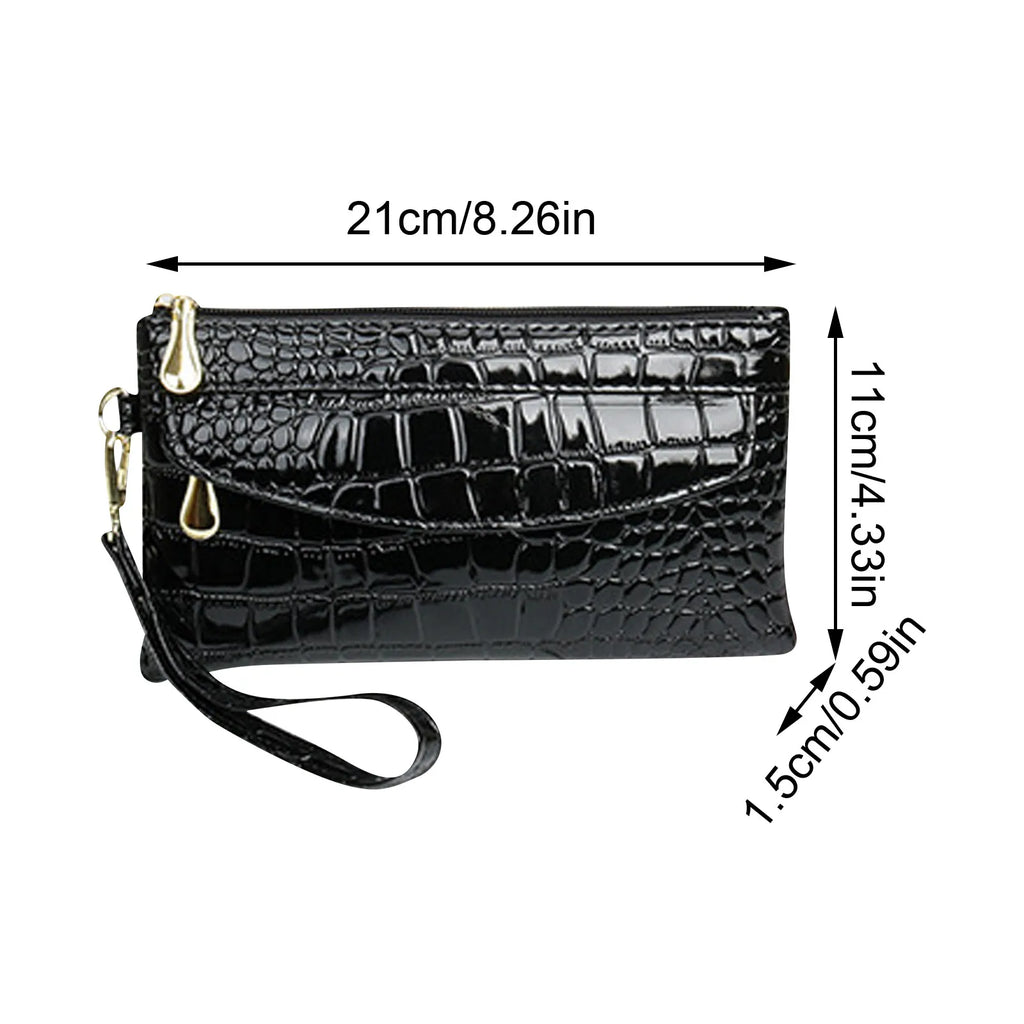 Fashion Shiny PU Leather Handbag Women Large Capacity Crossbody Bag PUrse Fashionable Elegant Evening Bag