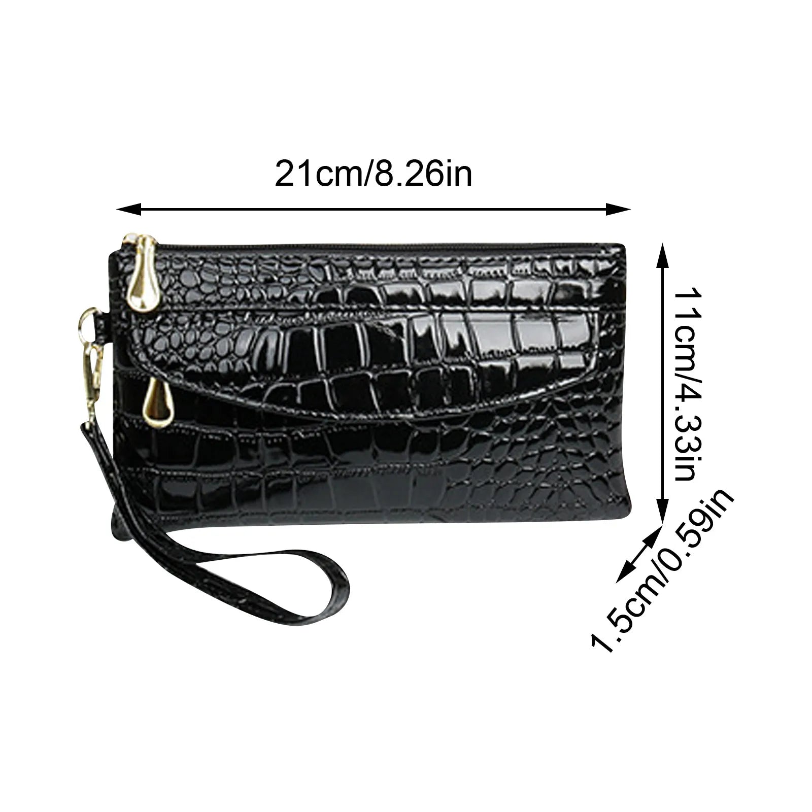 Fashion Shiny PU Leather Handbag Women Large Capacity Crossbody Bag PUrse Fashionable Elegant Evening Bag
