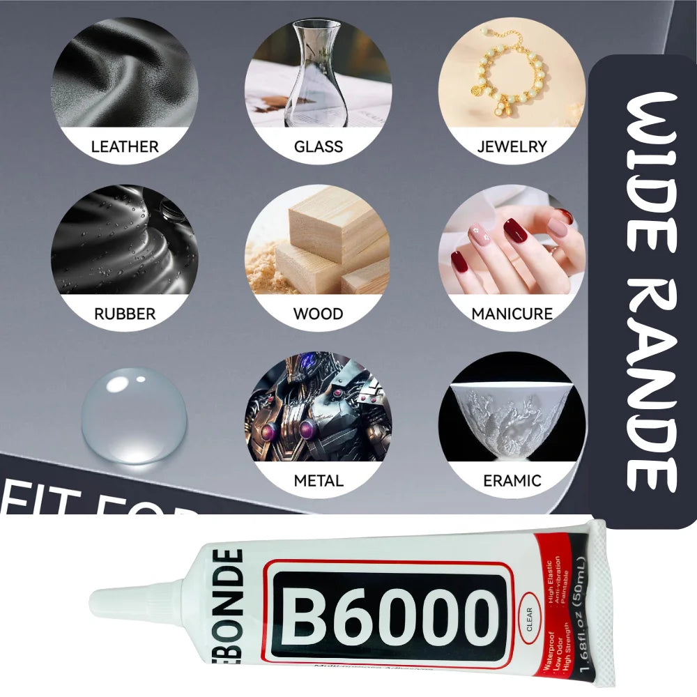 B6000 Clear Strong Adhesive Phone Repair Glue B-6000 DIY Bonding for Diamond Jewelry Glass Rhinestone Fabric Cloth 15/50/110ML