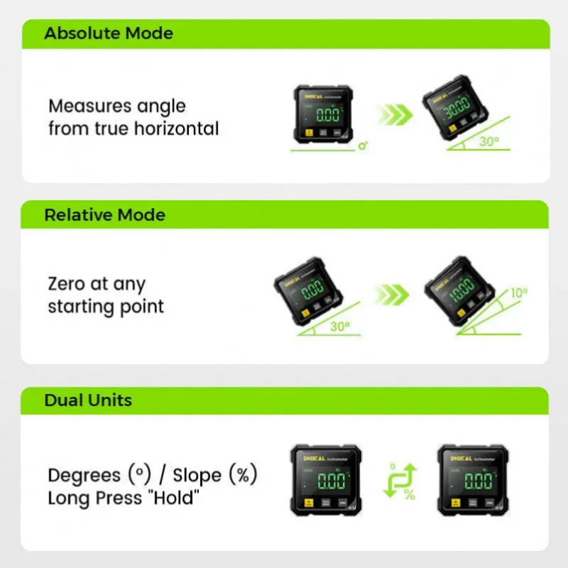 Digital Electronic Level Digital Angle Fnder 4*90 ° Magnetic Inclinometer Protractor Precision Level Box for Woodworking