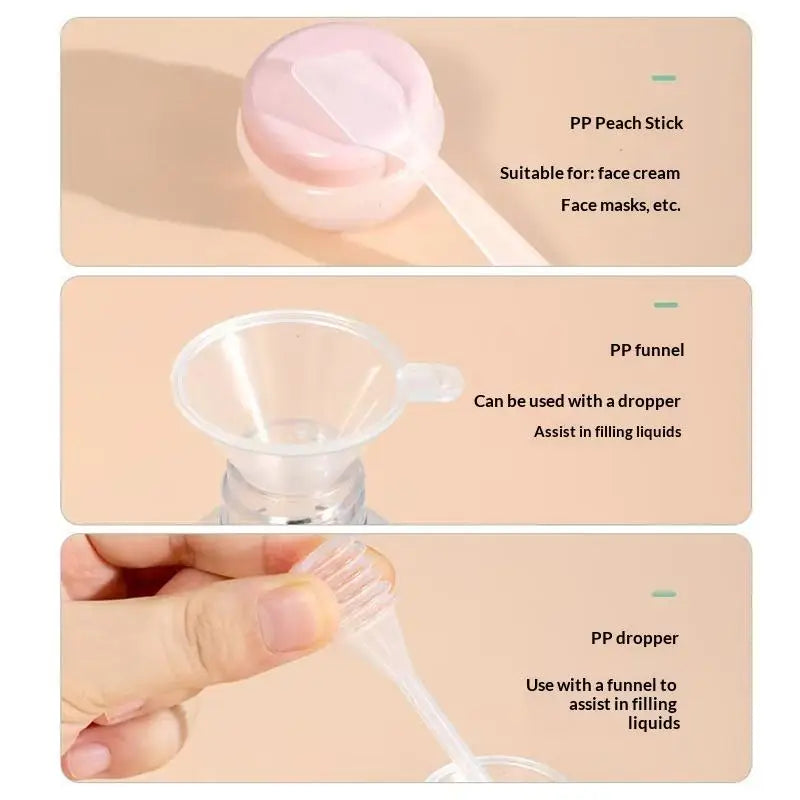 ㉸Perfume Bottle Set Refillable Spray Lotion Shampoo Shower Tube Bottling Refill Cosmetic Travel Liquid Container Portable Tool