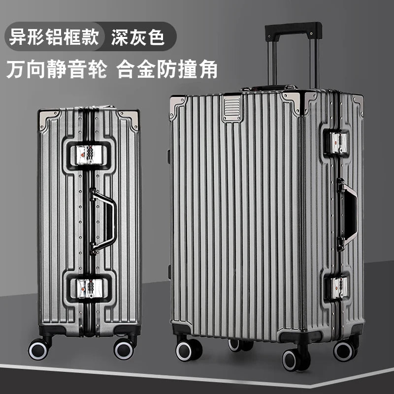 2-Pieces set travel luggage suitcase  20+26 inches aluminum frame with tsa lock, carry on size  featuring silent all-terrain wheels, a cup holder