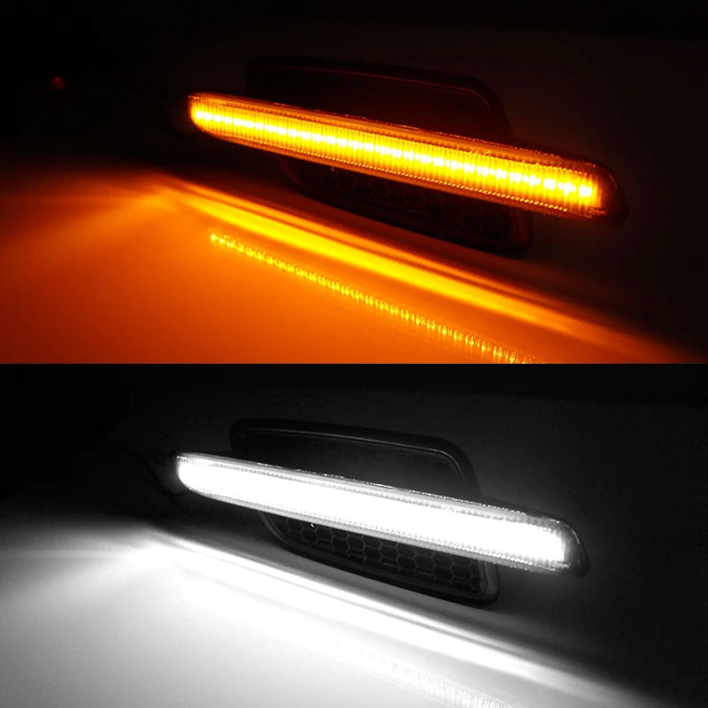 2pcs For 2008-2009 Pontiac G8 Front Bumper Side Marker LED Lights Lamps Amber Turn Signal Light/Clearance Lights DRL T10 12V