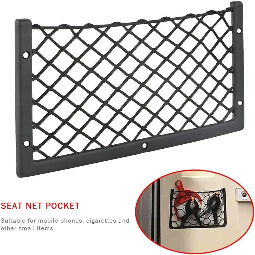 1/2/3pcs Car Storage Mesh Bag Car Mesh Bag Holder with Frame Car Mesh Storage Bag