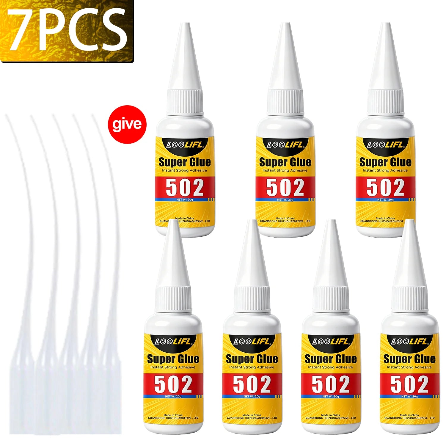 LOOLIFL 502 Super Glue Quick-drying Instant  Cyanoacrylate Adhesive Leather Rubber Glass Wood Metal Strong Bond Liquid Glue Tool