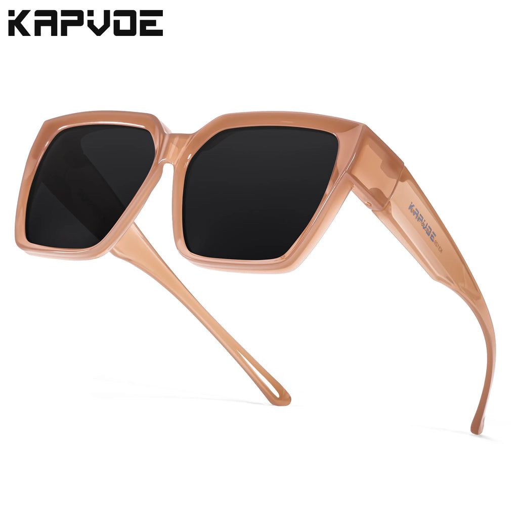 Kapvoe Fitover Sunglasses Polarized Oversized Driving Shades Square Over Sunglasses Men Cycling Glasses Fishing Bicycle Goggles