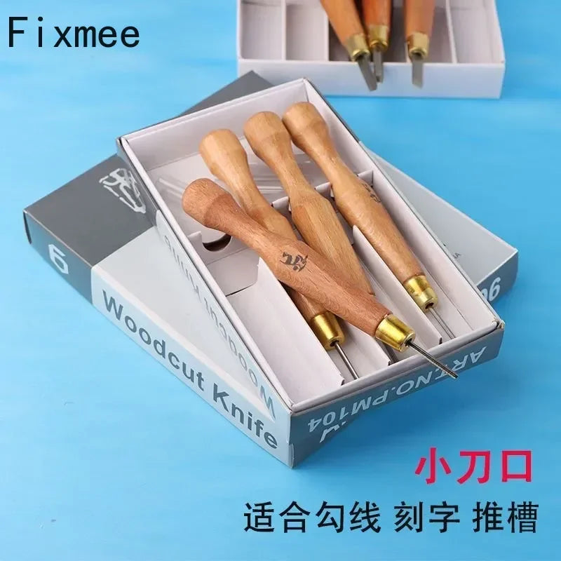 4pcs 1.5mm 2mm 3mm Professional Wood Carving Tool 1# Set Knife Cutter Kit Engraving Case Wood Carving Chisels Knife DIY Tools