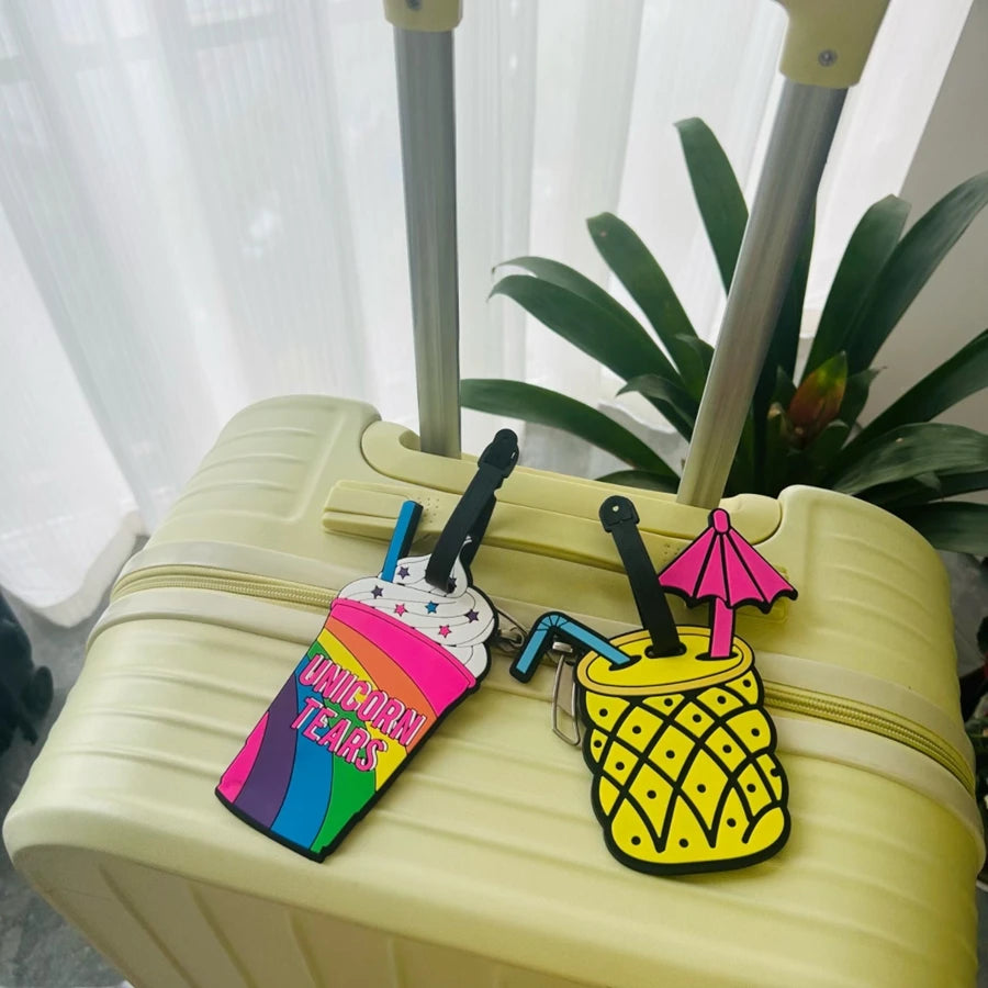 1/2pcs summer vacation ice cream luggage tag PVC holiday travel accessories suitcase tag Silicone portable name tag