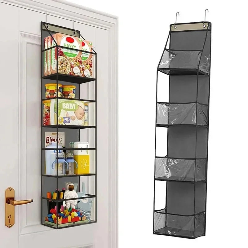 4Layer Storage Bag Foldable Hanging Organizers for Bathroom Behind Door Snacks Toys Clothes Storage Accessories Closet Organizer