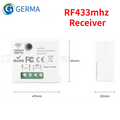 GERMA  Mini Module Smart Wireless Push Switch Light 433MHZ Electrical Home Remote Control Button Wall Panel On Off 220V10A Led