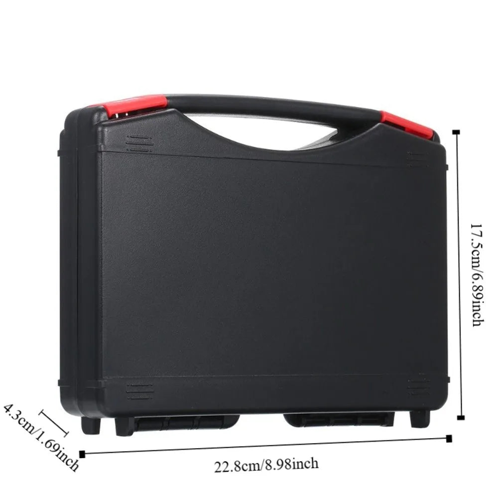 Plastic Multi-Function Tool Box Large Capacity Portable Hardware Storage Box Waterproof Black Protective Case Home Repair