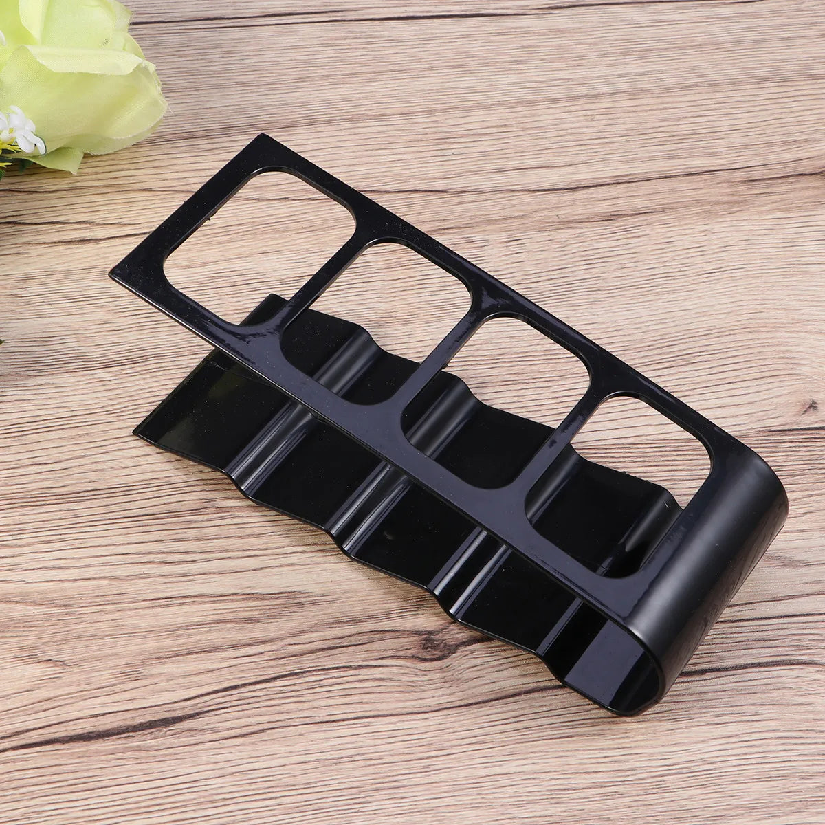 4 Frame Remote Organizer Holder TV Dvd Vcr Remote Storage Rack Compact Design Anti Slip Portable Black Organizer