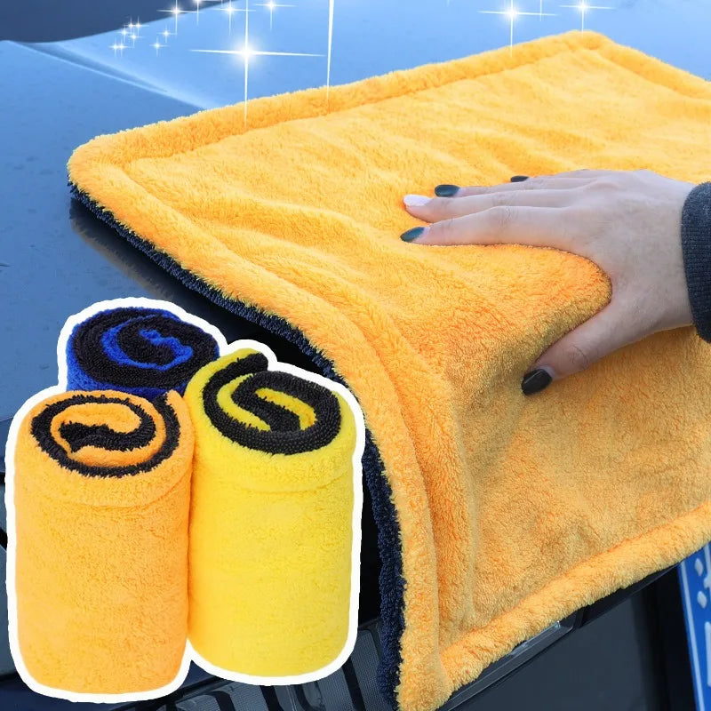 Microfiber Car Wash Towel Ultra Soft Dual Sided Super Absorbent Drying Cloth for Scratch-Free Detailing and Glass Cleaning Tool