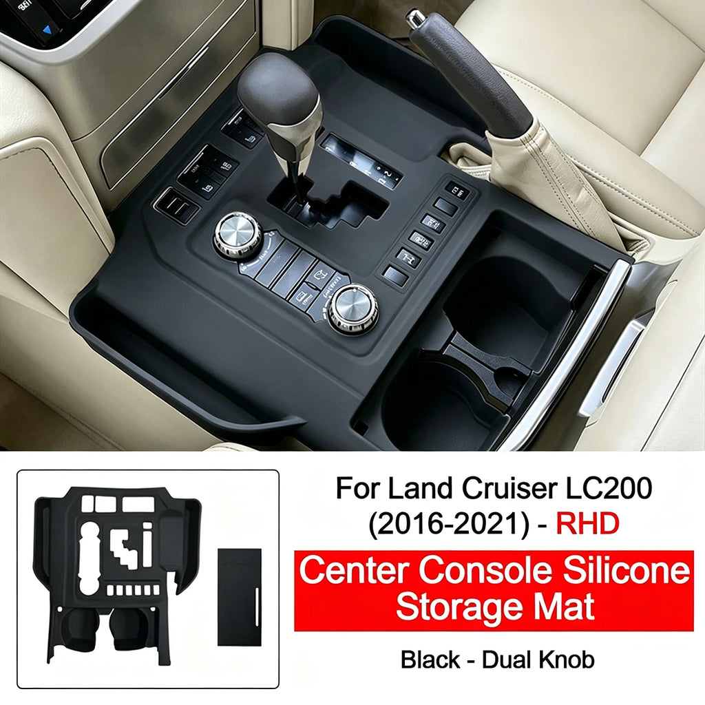 For 2008-2021 Land Cruiser Lc200, Central Control Silicone Mat, Central Control Dust-Proof Mat, Silicone Storage Mat, Car Interior Protection Accessories